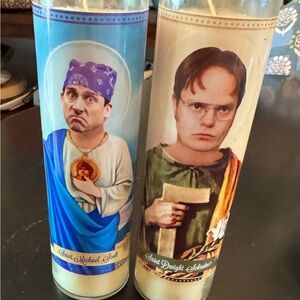 Saint Michael and Dwight Prayer Candles 🧡 The Office